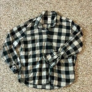 GAP Men's Plaid Black and Gray Shirt